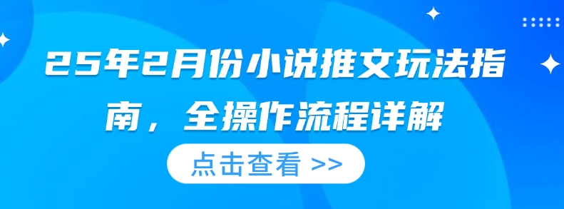 25年2月份小说推文玩法指南，全操作流程详解-阿卡帕尼智赚AI实验室
