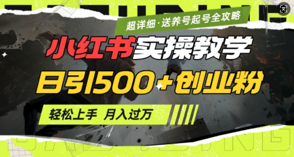 2月小红书最新日引500+创业粉实操教学【超详细】小白轻松上手，月入1W+，附小红书养号起号SOP-阿卡帕尼智赚AI实验室