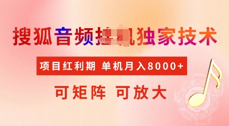 全网首发搜狐音频挂JI独家技术，项目红利期，可矩阵可放大，稳定月入8k【揭秘】-阿卡帕尼智赚AI实验室