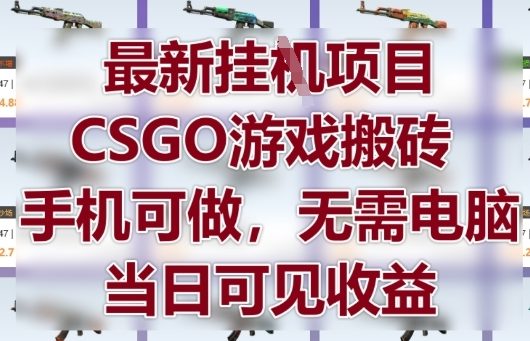最新挂G项目，CSGO游戏搬砖，手机可做，无需电脑，当日见收益【揭秘】-阿卡帕尼智赚AI实验室