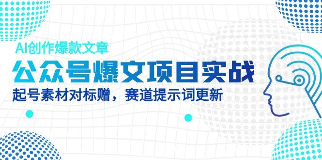 公众号爆文项目实战，AI创作爆款文章，起号素材对标赠(附赛道AI提示词-阿卡帕尼智赚AI实验室