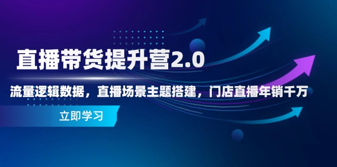 直播带货提升营2.0：流量逻辑数据，直播场景主题搭建，门店直播年销千万-阿卡帕尼智赚AI实验室