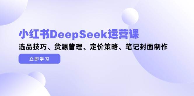 小红书DeepSeek运营课，选品技巧、货源管理、定价策略、笔记封面制作-阿卡帕尼智赚AI实验室